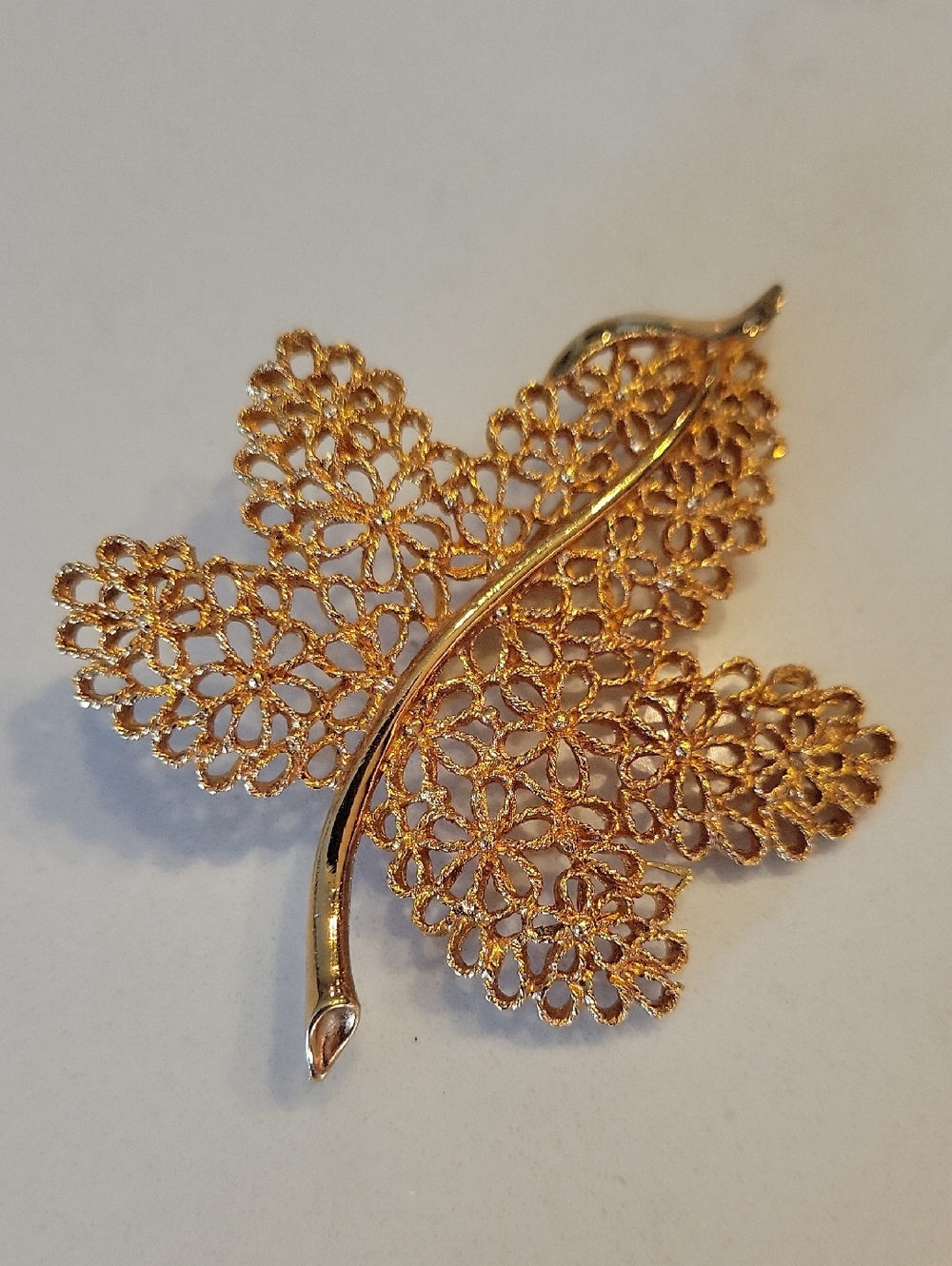 Vintage Gold Leaf Brooch